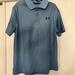 Under Armour Kids Polo in Blue Wave Pattern